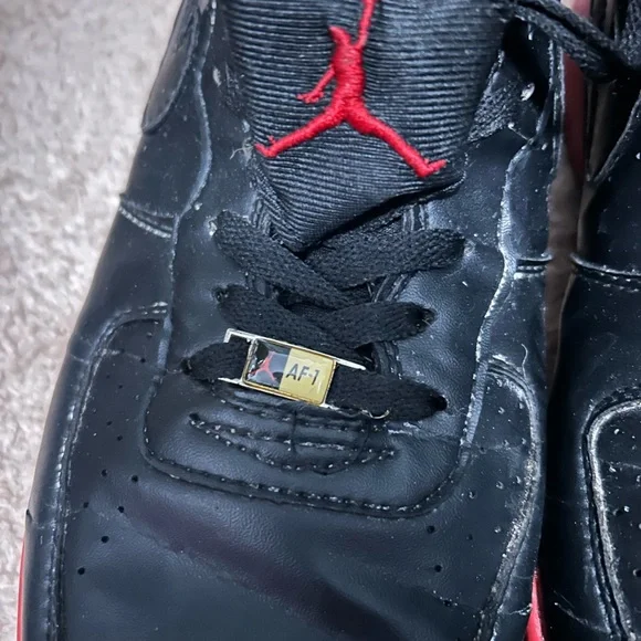 NIKE Air Force 1 - Black and Red High-Top Sneakers - Picture 9 of 10